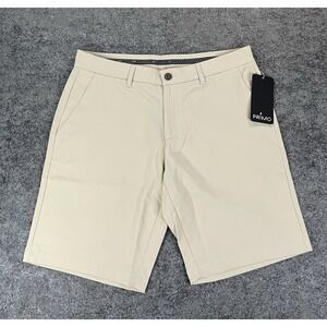 Primo Golf Shorts 9" Mens 34 Light Khaki Tech Performance Stretch Chino - NWT
